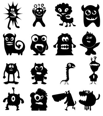 Karikatür komik hayvanlar Icons set
