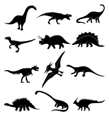 Dinosaur icons set clipart