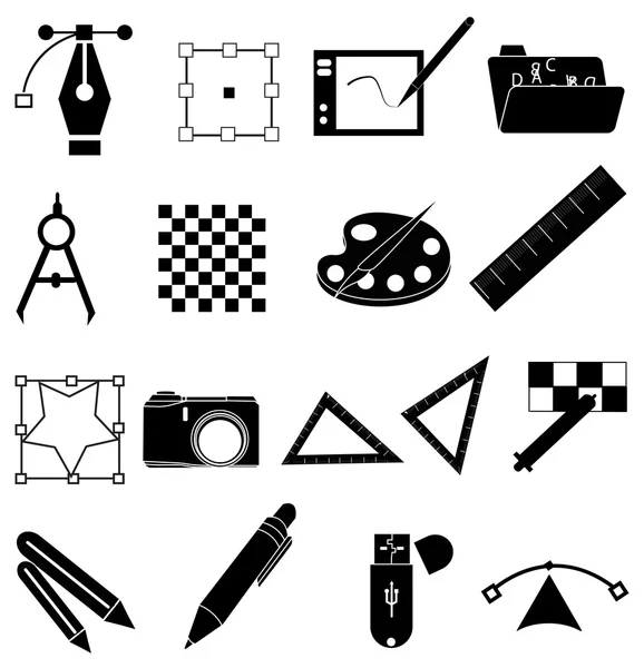 Grafisch ontwerper icons set — Stockvector