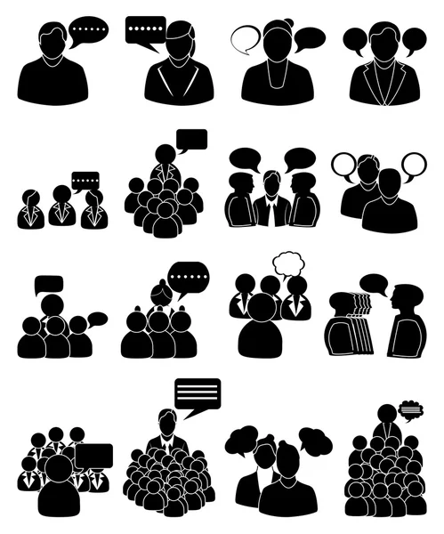 People talking icons set — Stock Vector