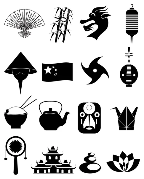 China iconos conjunto — Archivo Imágenes Vectoriales