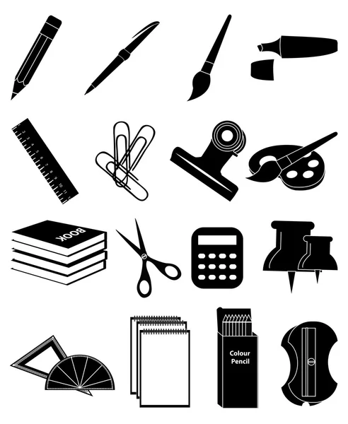 Stationary icons set — Stock Vector