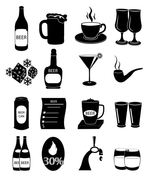 Pub beber iconos conjunto — Archivo Imágenes Vectoriales