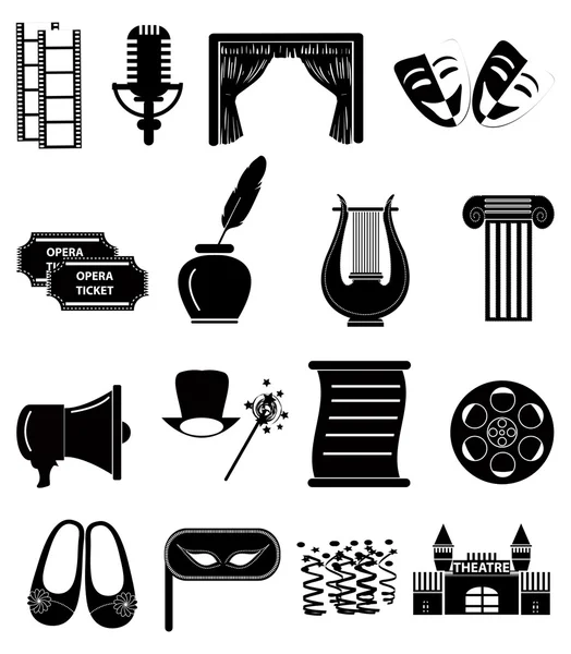 Conjunto de iconos de teatro — Archivo Imágenes Vectoriales