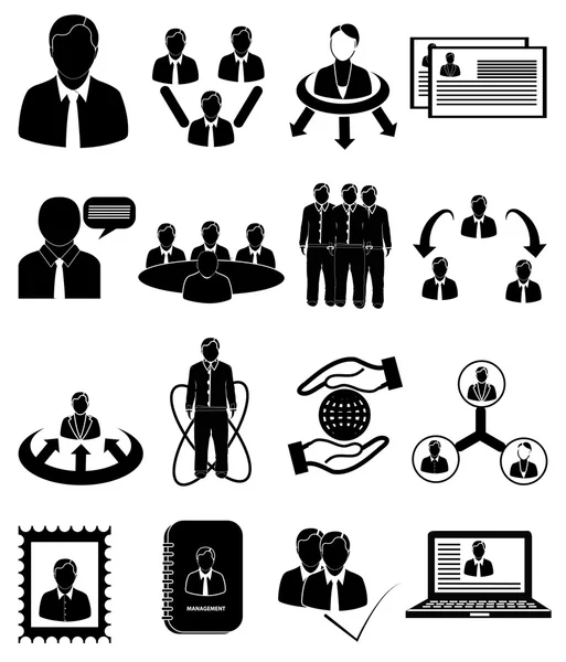 Human resource management icons set — Stock Vector