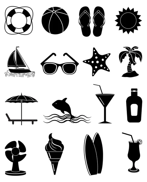 Conjunto de iconos de verano — Vector de stock