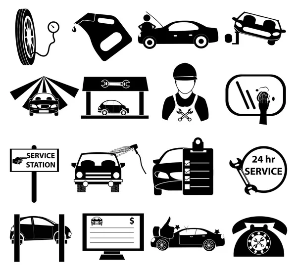 Набор значков обслуживания автомобилей — стоковый вектор