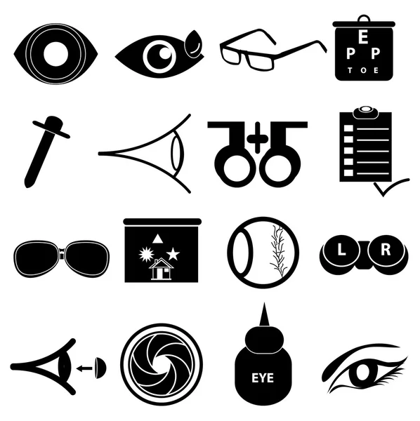 Ojo cuidado iconos conjunto — Vector de stock