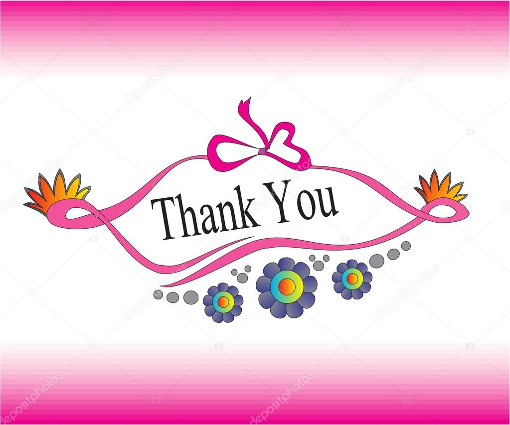 Thank you card in pink colors. Stock Vector Image by ©sdp_creations
