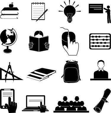 okul eğitimi simgeleri ayarlandı