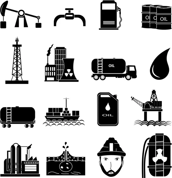 Conjunto de iconos de la industria petrolera — Archivo Imágenes Vectoriales