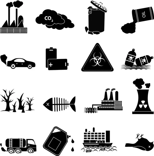 Pollution icons set — Stock Vector