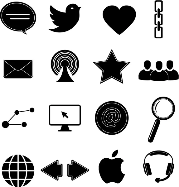 Set of social network icons — Stock Vector