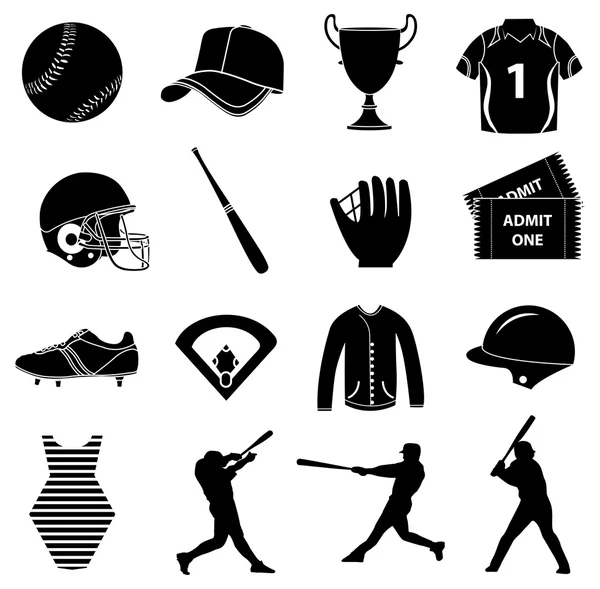 Beyzbol Icons set — Stok Vektör