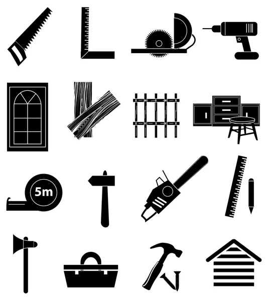 Carpenter icons set — Stock Vector