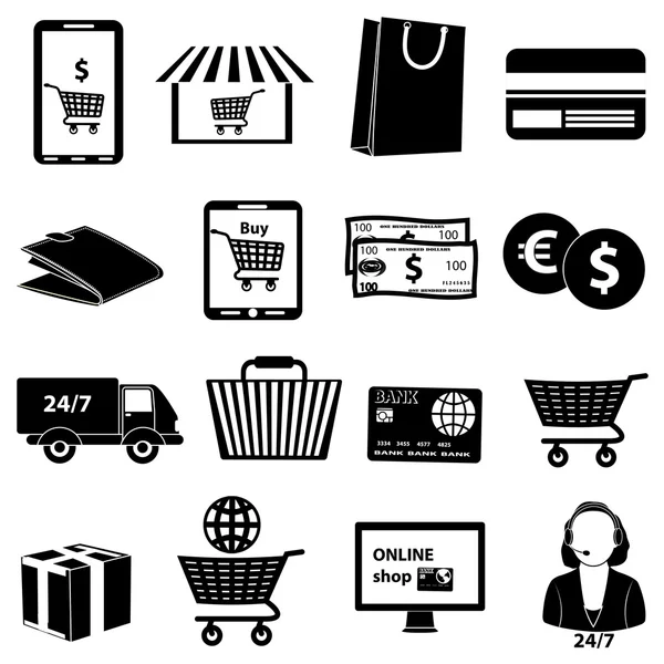Set di icone del commercio elettronico — Vettoriale Stock