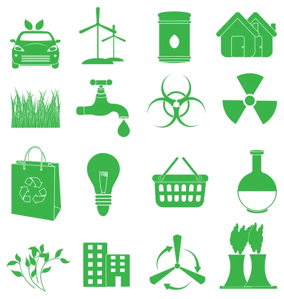 Conjunto de iconos de ecología — Vector de stock