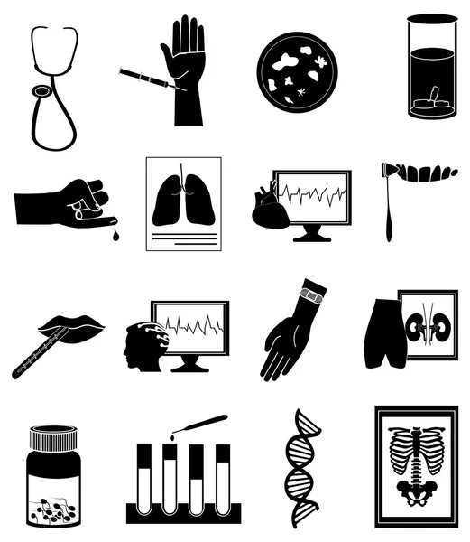 Conjunto de iconos de pruebas médicas — Vector de stock