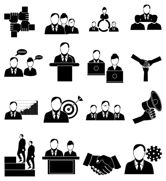 Team work icons set — Stock Vector