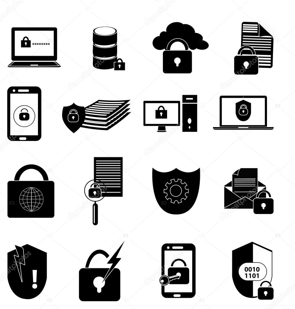 Data protection icons set