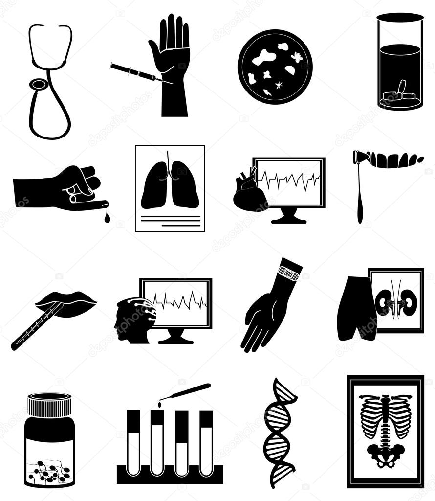 Medical tests icons set