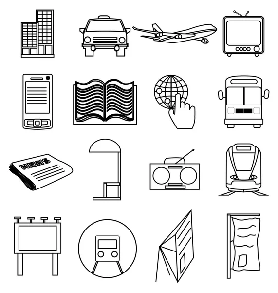 Advertising icons set — Stock Vector