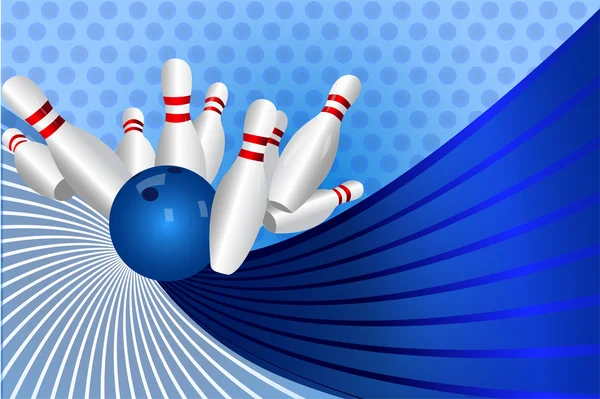 Modré pozadí Bowling — Stockový vektor