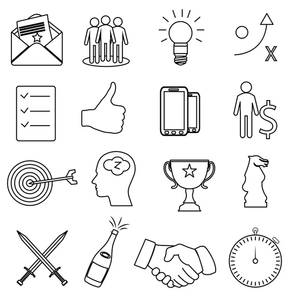 Business strategy line icons set — Stock Vector