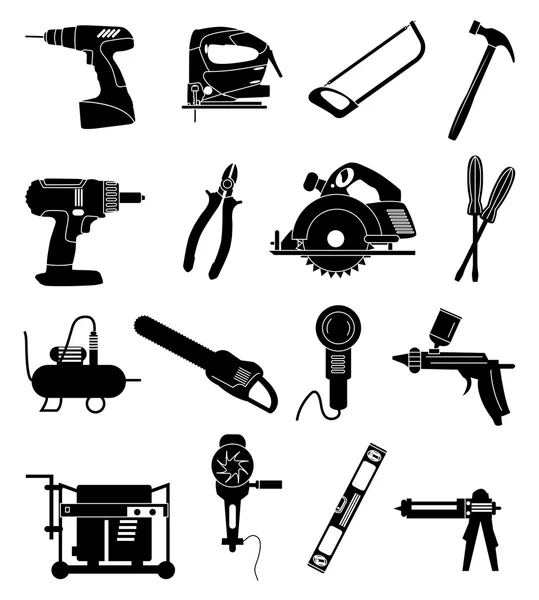 Outils industriels icônes ensemble — Image vectorielle