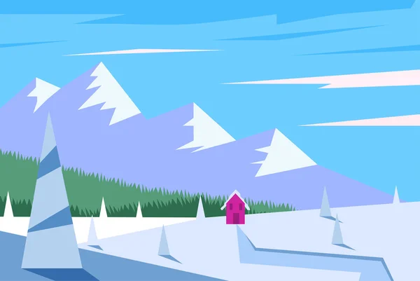 Nieve paisaje fondo — Vector de stock