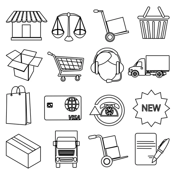 Conjunto de ícones de compras — Vetor de Stock
