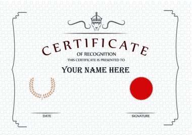 Retro sertifika şablonu