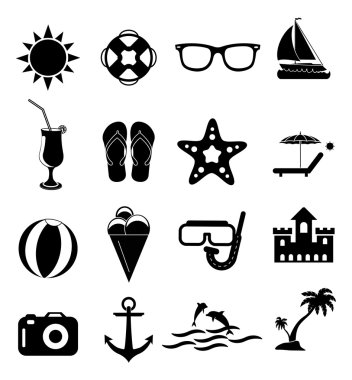yaz tatili Icons set