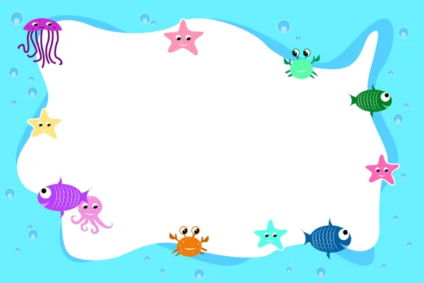 Sea life frame background — Stock Vector