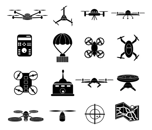 Drones icons set — Stock Vector