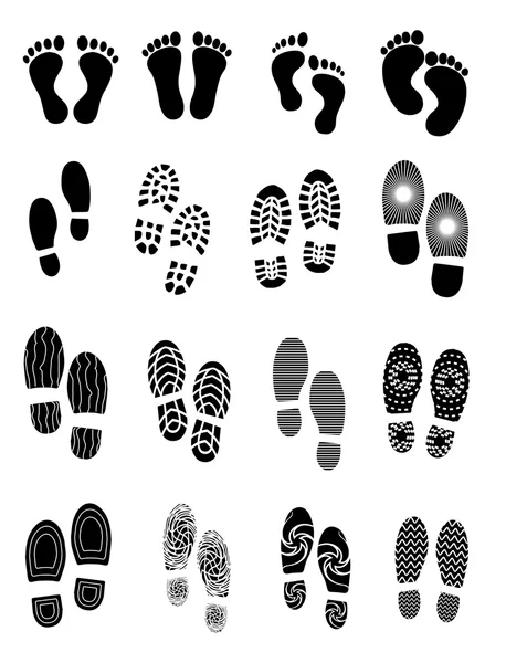 Foot prints icons set — Stock Vector