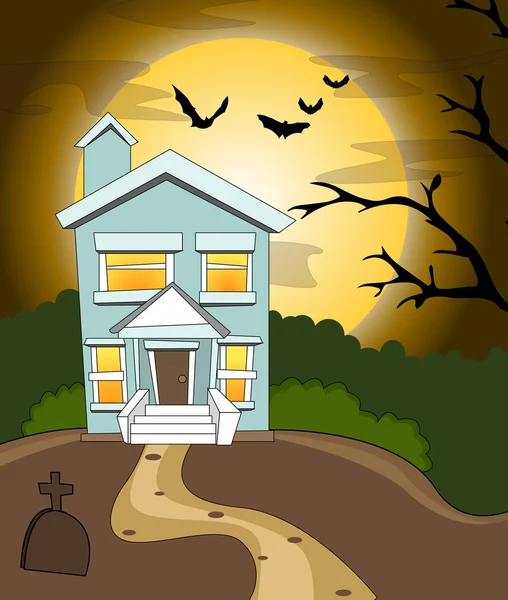 Halloween house, arka plan — Stok Vektör