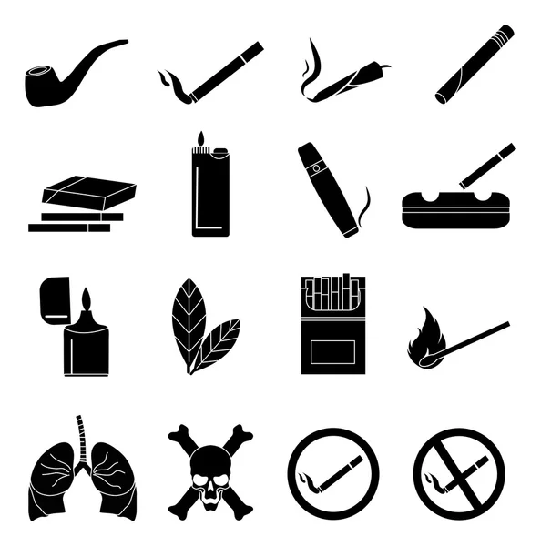 Conjunto de ícones para fumar — Vetor de Stock