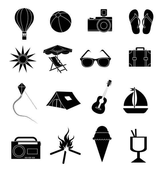 Yaz tatili Icons set — Stok Vektör