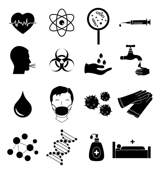 Virus infect icons set — Stock Vector