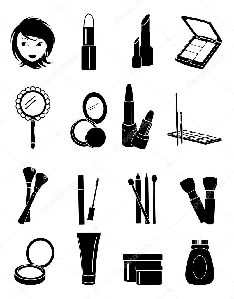 Makeup icons set