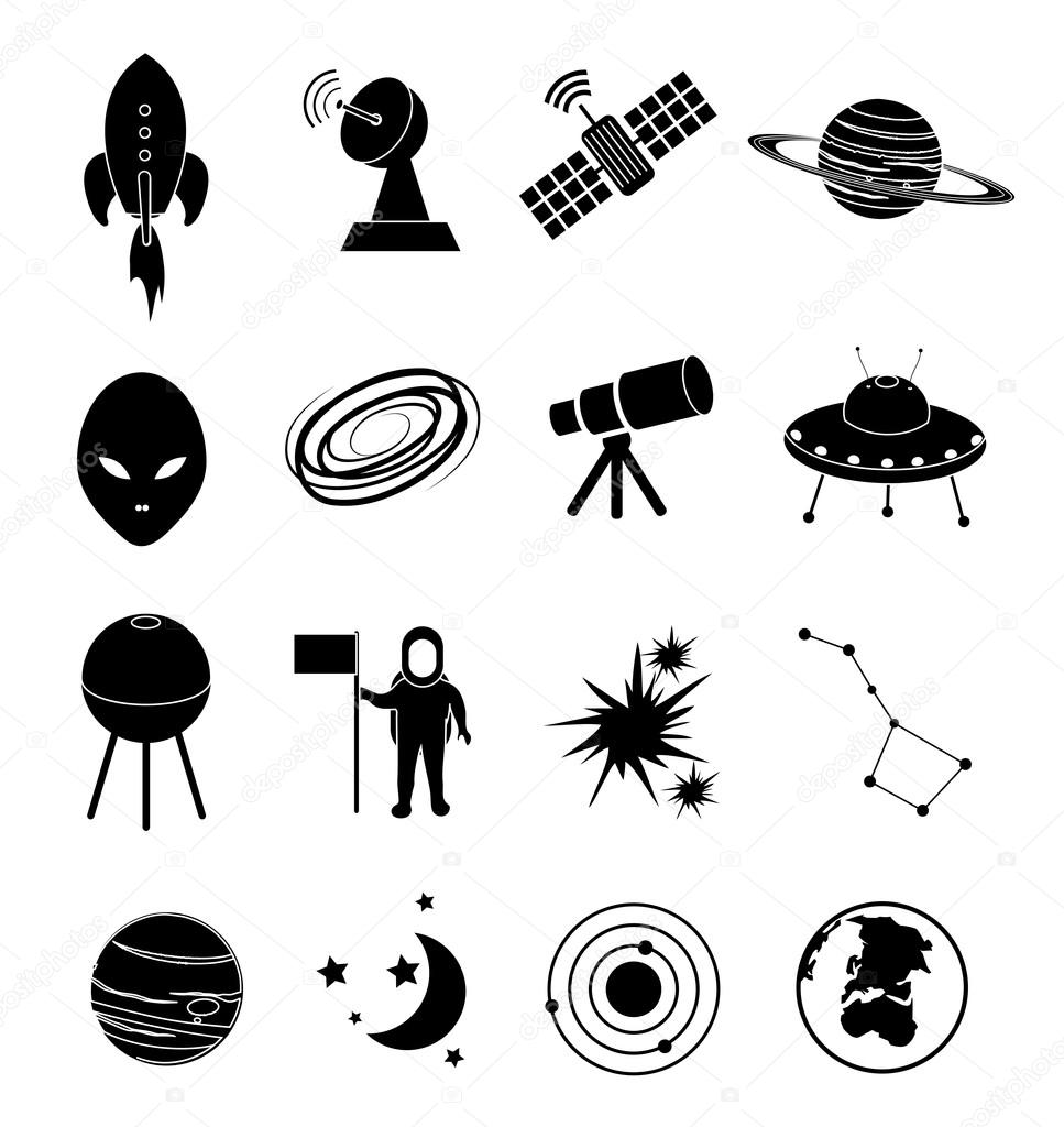 Space icons set