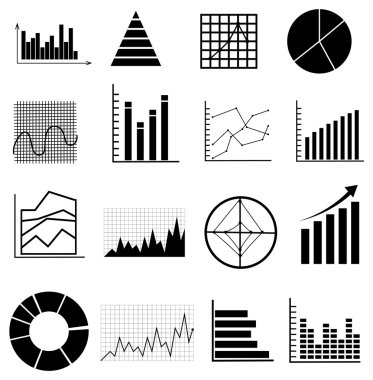 Grafikler grafikler Icons set analiz
