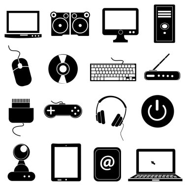 Computer icons set clipart