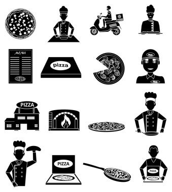 Pizza adam Icons set