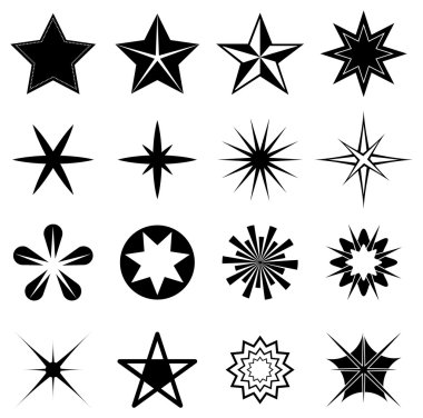 stars icons set clipart