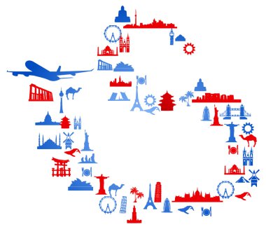 Dünya seyahat Icons set