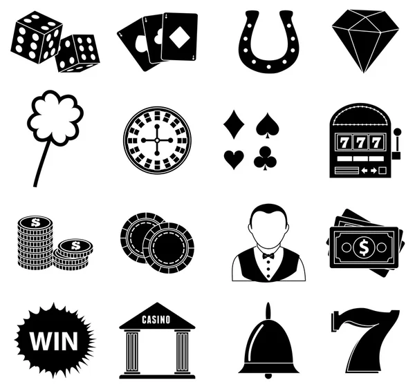Casino ikoner set — Stock vektor