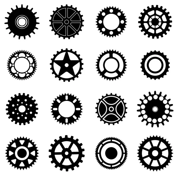 Zahnräder Symbole gesetzt — Stockvektor