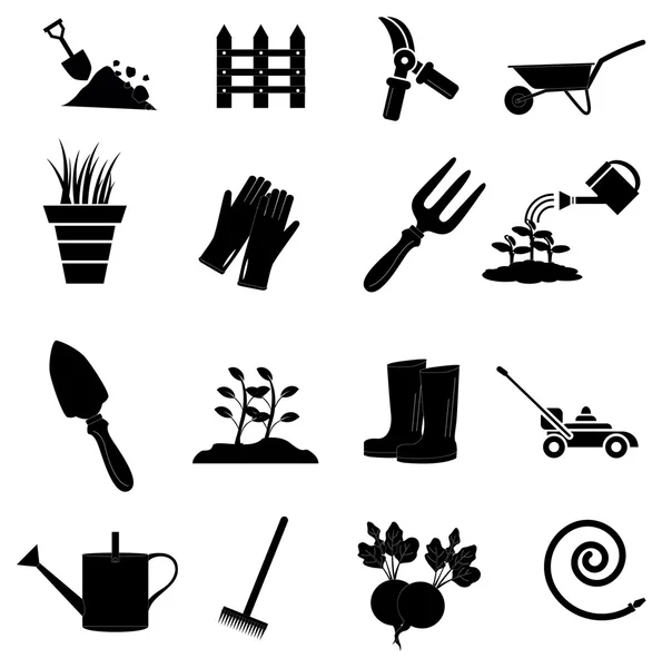 Juego de iconos de jardinería — Vector de stock